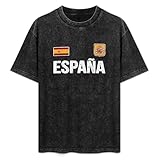 Spanish Soccers Jersey Style Espana T-Shirt Mens Black Tees Unisex Shirt M