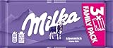 Milka Alpenmilch-Schokoladentafel – zarte Tafelschokolade im praktischen Familienpack – 3 x 90g