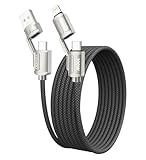 RAVIAD Multi USB Kabel, Universal Ladekabel [1M] Nylon Schnell 4 in 1 Mehrfach Ladekabel 100W PD mit USB C/USB A auf Lightning, USBC/USBA auf USBC für iPhone 16 15, Android Galaxy S25