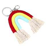 GALPADA Foto Requisiten Utility-schlüsselanhänger Boho-auto-dekor Handy Geldbörse Regenbogen Hängende Verzierung Boho-wandbehang Mini-rucksack-geldbörse Boho-dekor Bohemien Garn Geschenk