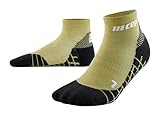 CEP - HIKING LIGHT MERINO LOW CUT SOCKS REDESIGN für Damen | Wandersocken aus Merinowolle mit Kompression | Trekkingsocken für leichte Beine in olive | Größe IV | L