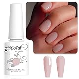 Vishine Sheer Nude Gel Nail Polish, Jelly Natural Pink Translucent Color UV Light Cure Nail Gel for Nail Art DIY for French Manicure at Home 8ml