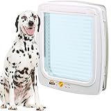 Ferplast Hundeklappe für große Hunde, Katzenklappe, Haustiertür, 4-Wege steuerbarer EIN- und Ausgang, mit Schutz vor Zugluft, Kompletter Tunnel, Swing 15 Hundetür Haustierklappe, Weiß