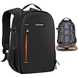 K&F Concept Kamerarucksack für Fotografen, Fotorucksack Klein Multifunktionale Camera Backpack Wasserdicht für SLR/DSLR Kamera Objektiv und Zubehör, Größe M