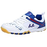 ZHENSI Tischtennisschuhe Herren Damen Indoor Court Schuhe Anti-Rutsch Leicht Atmungsaktiv Weicher Boden,Weiß,41 EU