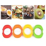 LALADEFIEE Edelstahl 4 In 1 Eierschneider mit Basishalter Eierteiler und Eiertrenner Multifunktional für Gekochte Eier Früchte und Gemüse Stapelbar und Sicher in Anwendung