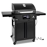 LANDMANN Elektro-Grillwagen EG-II-591 | Leistungsstarker Standgrill mit 2 Fleischthermometern & Deckelthermometer | Ohne Gas & ohne Kohle grillen | Grillfläche ca. 59 x 40,5 cm | 3200W [Schwarz]