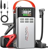Starthilfe Powerbank für Pkw mit Kompressor 150PSI, ANFLAG 5500A Auto Starthilfe Powerbank für All Benzin und 12.0L Dieselmotor, Starter Powerbank mit LCD Bildschirm, LED Taschenlampe und Doppel USB