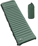 YITAHOME Isomatte Selbstaufblasend,Verdickte Ultraleichte Luftmatratze Wasserdicht mit Eingebaute Pumpe und Kissen, Matratze mit Fußpumpe und Tragetasche für Reisen (Grün)