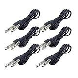 Generisch E-Gitarrenkabel - Anschlussleitung 6 Stück - 6,35 mm Kabel Für Gitarrenverstärker | für Keyboards Schlagzeuge Stage Boards Bässe und akustische Musik