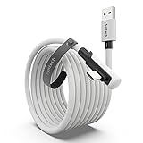 Syntech Link Kabel 5M, Kompatibel mit Oculus Meta Quest 3/3S, Quest2/1/Pro und Pico 4, PC Steam VR Zubehör, High Speed Datenübertragung, USB 3.0 zu USB C Kabel für VR und Gaming PC, Weiß