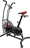 Profi Air Bike mit Luftwiderstand Crosstrainer Fitnessrad Ergometer Fahrrad Heimtrainer 8 Stufen 120 KG belastbar Trainingscomputer App kompatibel (Kinomap)