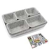 Svitzoot 8 Stück Schubladen Ordnungssystem Filz Organizer Schubladen Organizer Set Wohnzimmer Badezimmer Büro Organisation Aufbewahrungsboxen Grau