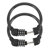 ROMISBABA 2 Stück Tragbares Verschleißfestes Fahrrad Zahlenschloss Stelliges Kabelschloss Wiederverwendbar Multifunktional für Mountainbike Bike Roller Sicheres Diebstahlschutz Zubehör