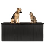 BigDean Gartenbox 270 L mit Rollen aus wetterfestem Kunststoff – Auflagenbox wasserdicht für outdoor geeignet – Kissenbox Made in Europe