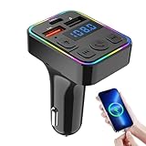 Yidueace Funktransmitter Für Auto | MP3 Funk-Sender | Zwei USB-Anschlüsse Mit Typ-C Empfänger Plug-and-Play Für Auto LKW Radio Musik