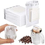 HOTUT Drip Coffee Bag Einweg, 40 Stück Hängende Ohrtropf Kaffeebeutel, Tragbare Kaffee Papier Filter, Kaffeefilter zum Aufhängen, klappbar Kaffee Tee Drip Filtertüten für Reisen, Zuhause, Büro
