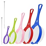 5 Stück Küchensieb, Feinmaschig Plastiksieb, Nylonsieb mit Rührstab, Mehlsieb für Tee, Reis, Obst, Gemüse, Saft, Milch, Kaffee, 6/8/12/15/17cm