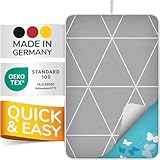 smart&gentle Super Soft Bügeldecke für Tisch hitzebeständig - 100x65cm - rutschfeste Bügelunterlage mit Feuchtigkeitsschutz für Dampfbügeleisen, Bügelmatte Made in Germany