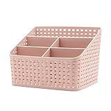 Fai Top Aufbewahrungskorb, Kosmetik Box, Organizer, Kunststoff, Aufbewahrungsbox für Schreibtisch, Büro, Schlafzimmer, Arbeitsplatte, Zuhause, Plastik, Rose, 5 Grid