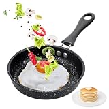 RANJIMA Bratpfanne 16 cm, Kleine Pfanne Induktion Antihaft Eierpfanne Mini Pfanne Tragbar Mini-Eierbratpfanne Antihaftbeschichtung Spiegeleipfanne für Eiern, Speck, Schinkenscheiben, Steaks