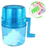 Ice Crusher Mit Eiswürfelbehälter 24 Kavitäten,slushy Maker Maschine Handgekurbelter 1L Crushed Ice Maker Tragbar und robust Zur Herstellung von Crushed-Ice