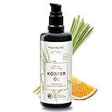 AllgäuQuelle® BIO Körperöl Allgäuer Erfrischung mit 100% naturreinen ätherischen Ölen aus Lemongrass, Orange, Bergamotte | Pflegeöl mit Sesam, Jojoba, Avocado und Shea, 100ml