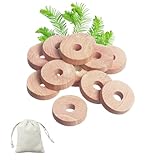 Mottenschutz für Kleiderschrank, Zedernholz Mottenschutz, Natürlicher Mottenfalle Kleidermotten, Mottenfalle Lebensmittel, 12 Mottenringe für Kleiderschrank, Mottenabwehr Duft, Taschen mit Kordelzug