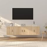 qohoio 3-TLG. TV-Schrank-Set Sonoma-Eiche Holzwerkstoff Tv Schrank Hoch Tv Bank Fernsehtisch Tv-SchräNke Lowboard