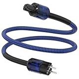 Tertullus HiFi High End Netzkabel C15 Stromkabel HiFi Audio kaltgerätekabel Mit Schukostecker & Kaltgerätestecker (P037, 1m)