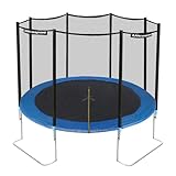 Ultrasport Gartentrampolin Jumper, Ø 305 cm, inkl. Sprungtuch, Federn, Sicherheitsnetz, gepolstertem Netzpfosten und Kantenschutz, wetterfest, bis 160 kg belastbar, Blau