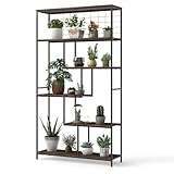 RELAX4LIFE Pflanzenständer mit 6 Regalen, Pflanzenregal Metall, Blumenregal mit rutschfesten Füßen und 2 Kippschutz-Vorrichtungen, Modernes Regal für Wohnzimmer & Balkon, 100 x 30 x 180 cm