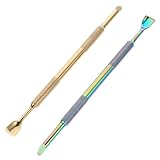 FONDOTIN 2 Stück Nagelhautschieber aus Edelstahl Doppelseitiger Nagelhautentferner für Finger und Zehennägel Maniküre Nagelreinigungswerkzeug für Präzise Kutikulaentfernung