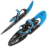ALPIDEX Schneeschuhe 29 INCH Schuhgröße 38-46 bis 140 kg Steighilfe Tragetasche Optional Stöcke, Farbe:Blue ohne Stöcke