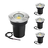 WZYDYDY Led Bodeneinbaustrahler 3W Mini Bodenstrahler Außen IP67 Wasserdicht Bodenleuchten, für Terrasse, Garten, Passage Dekoration(Warm White Light,12V)