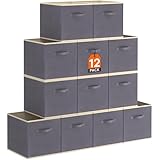 Lifewit Aufbewahrungsbox 8 Stück, Kleiderschrank Organizer, Faltbare Körbe Aufbewahrung, Ordnungsboxen mit Griffen, Storage Boxes für Kleidung, Handtücher, Bücher, 26.5 X 26.5 X 28 Cm, Grau