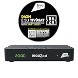 DIGIQUEST Tivùsat Maximo Combo Receiver | DVB-S2 und DVB-T2 | 1 Monat DAZN STANDARD inklusive | 2-in-1-Fernbedienung | Tivùsat Smartcard im Lieferumfang enthalten | Aufnahmefunktion aktivierbar | DAZN