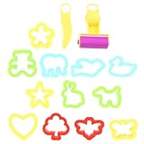 LALADEFIEE 28 Stück Knetformen aus Robustem Kunststoff für Abgerundete Kanten Leicht zu Reinigen Selbstgemacht Knetwerkzeug für Kreative Spielzeit