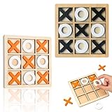 2 Stück Tic TacToe Extreme Tic Tac Toe Tic TacHolzspiel Holz Legespiel Tragbares Brett Reisespiel Strategie und Denkspiel Familienspiel Familienbrett für Erwachsene Familienparty Innendekoration