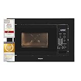 Exquisit Einbaumikrowelle EMW20-DG-020 schwarz| 800 W Leistung | 1000 W Grill | 8 Autokochprogramme| Drehteller 27cm | Einbaugerät | Edelstahl-Garraum
