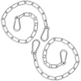 JJUNW 2 Stück Edelstahl Ketten mit Karabiner, 0.5m Kette Edelstahl Stahlkette, Metallkette Gliederkette 3mm Kettenglieder für Zauntore Käfigtore Haustiere Gartentore Vogelkäfig