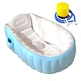 Aufblasbare Babybadewanne | Blasbare Babybadewanne mit Fußpumpe – Rutschfestes tragbares Becken für 2 Jahre und mehr