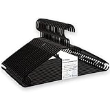20 Kleiderbügel schwarz mit drehbaren Haken, Kleider Bügel, Kleiderbügel platzsparend aus Kunststoff, Länge ca. 41 cm - Made in EU - Umweltfreundlich da 100% Recyclingmaterial, Model: Minnie