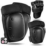 LeapBeast Inliner Schoner Erwachsene und Jugendlich,für Inliner, Skateboard, 6 in 1 Schutzausrüstung zum Inliner Skaten, mit Knieschoner,Ellenbogenschützer & Handschoner (Schwarz, M)