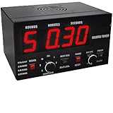 Box-Intervall-Timer, professioneller Gymnastik-Timer mit LED-Anzeige, Wählbarer Trainingszeit und Zykluswiederholungen, Einstellbarer Sound Gym Interval Timer für Muay Thai/MMA/Kickboxing,Red
