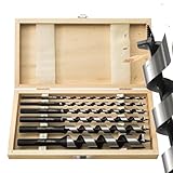TOOLMAYS Schlangenbohrer Set Ø6-25 x 230mm Holzbohrer Set lang, Spiralbohrer für Weich- & Hartholz