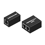 Leloco 2 Stück LAN Verteiler, RJ45 LAN Splitter1 auf 2 Ohne Strom Ethernet Netzwerk Verlängerungen Adapter Aluminiumlegierung für Cat5 Cat5e Cat6 Cat6e Cat7 Cat8 Kabel