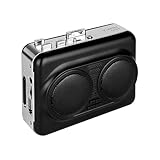 SENECESLI Tragbarer Kassettenrekorder, Kassettenrekorder, Stereo-Zweikanal mit 3,5-mm-Standardkopfhörern, Kassettenspieler, USB-Laufwerk, Kassetten-zu-MP3-Konverter, Klare Klangqualität (Black)