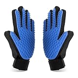 Dreamil Haustier Fellpflege Handschuh 2 Stück Effizienter Tierhaarentferner-Handschuh Massagehandschuh Verwenden mit Verbessertem fün-Finger-Design perfekt für Hunde und Katzen mit langem kurzem Fell