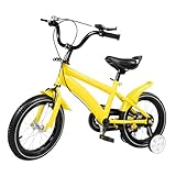 Wiyuer 14-Zoll Kinderfahrrad HöHenverstellbar Fahrrad mit Abnehmbare Stützräder für 4-8 Jahre Jungenfahrrad Mädchenfahrrad (Gelb)